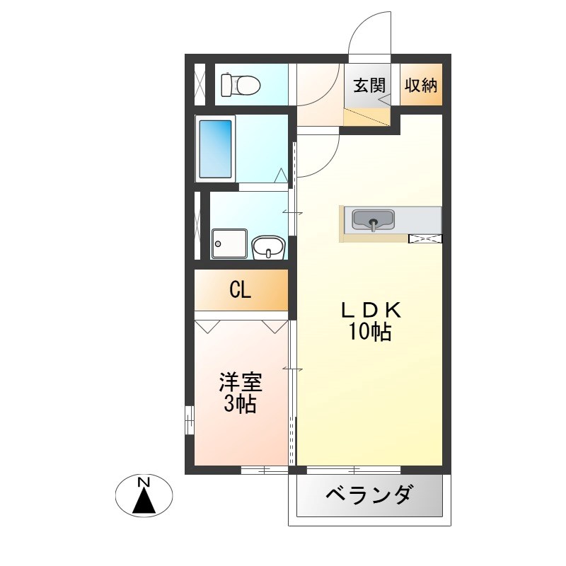 ルミエール 203号室 間取り