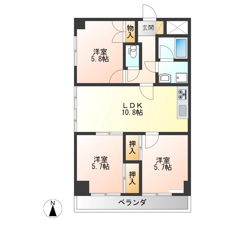 セントラルグリーンマンション 901号室 間取り