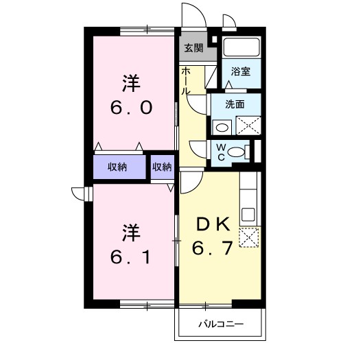 オトメハイツ 203号室 間取り