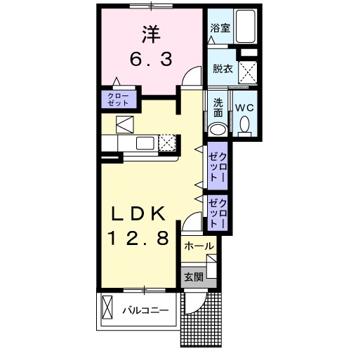 アルエットＡ 103号室 間取り