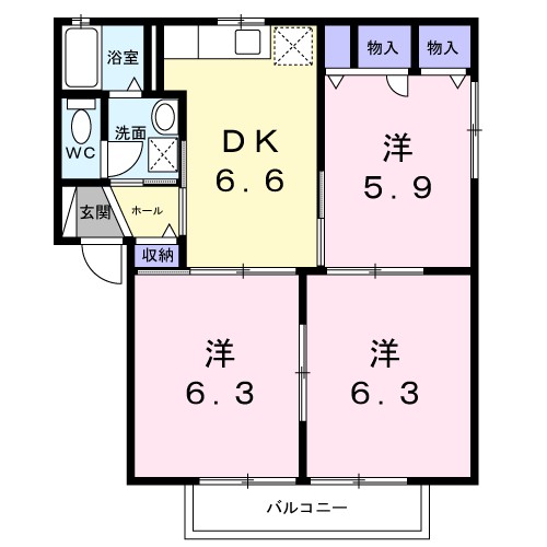 ブランドールＳＵＮＡＧＡ　Ｂ 間取り図