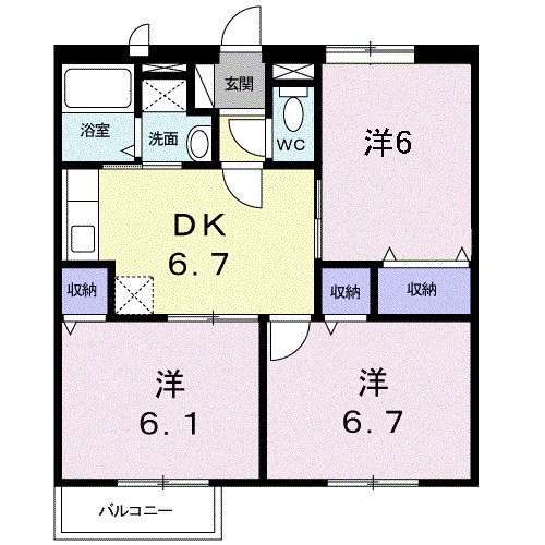 グランドゥール山川弐番館 間取り図