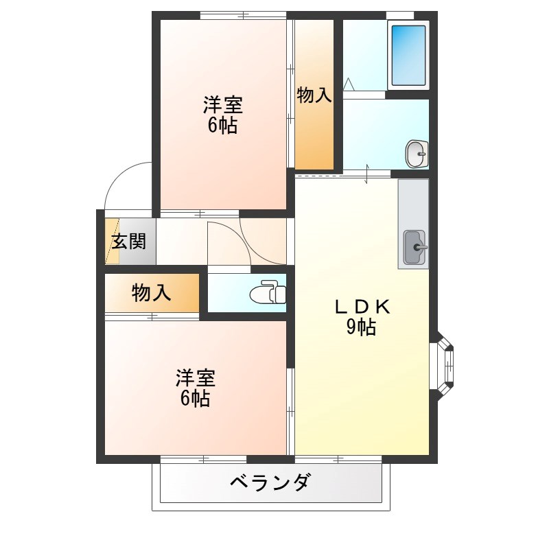 ウィンディア15　A 201号室 間取り