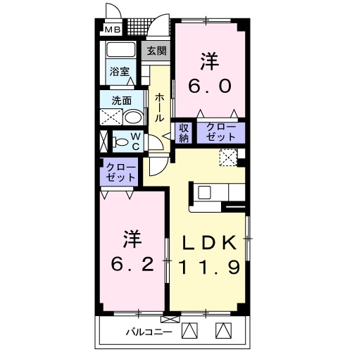 エトワール城東 201号室 間取り