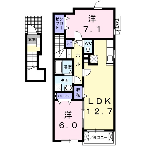 メゾン　ブリーゼ 201号室 間取り