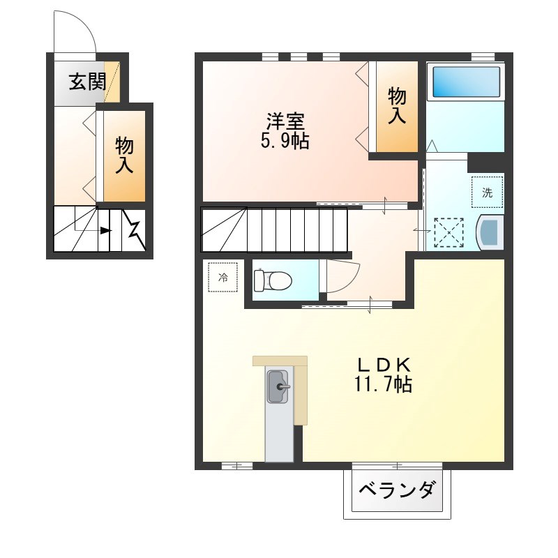 ユアメゾン小山I 201号室 間取り