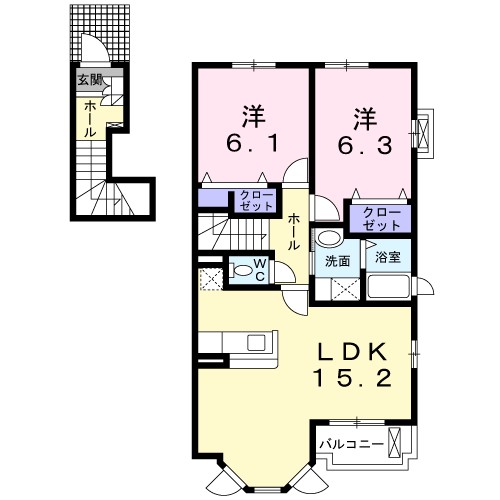 プリマヴェーラＢ 205号室 間取り