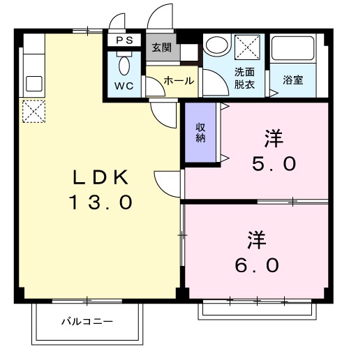 エリール若月 202号室 間取り