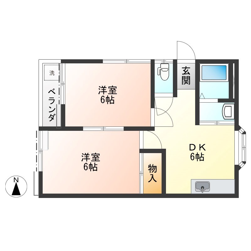 ルナコートⅠ 202号室 間取り