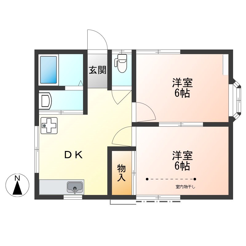 ルナコートⅠ 205号室 間取り