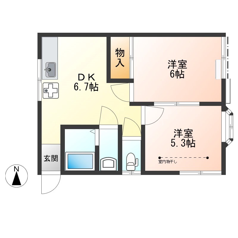 ルナコートⅠ 203号室 間取り