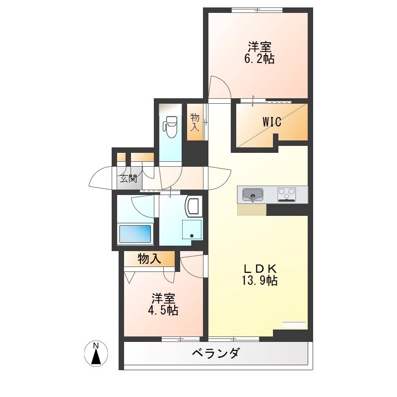 グランカストラ 101号室 間取り