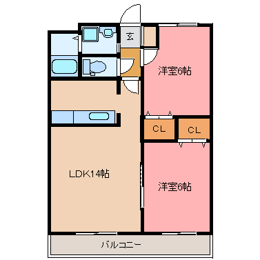 アメニティフラットⅡ 303号室 間取り