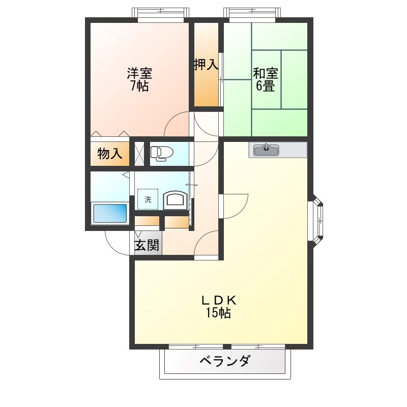 サンシャトレA 201号室 間取り