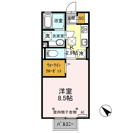 D-room思川ジョーヌ　Ⅰ 103号室 間取り