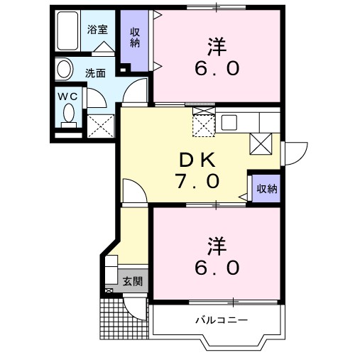 サンハイツケヅカＥ 103号室 間取り