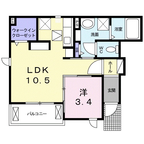 ジュネス 101号室 間取り