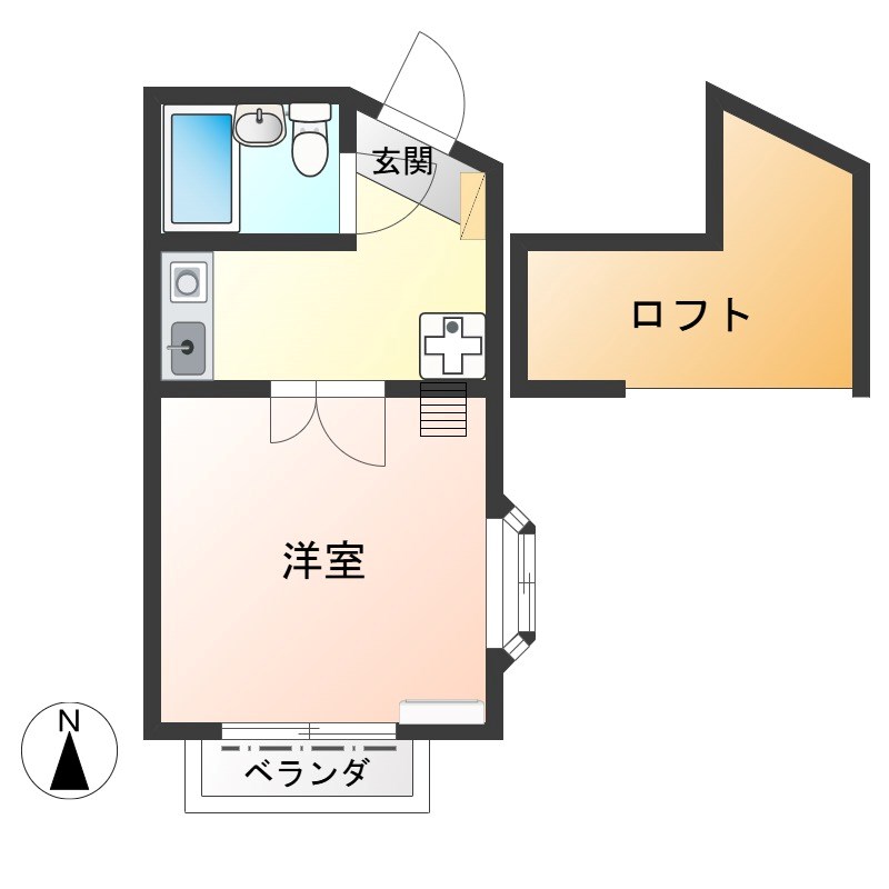 イーストプレイス 201号室 間取り