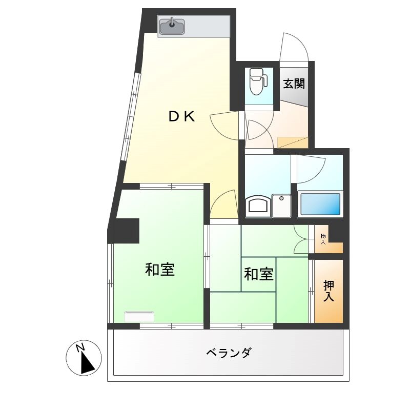 大曽ハイツ 702号室 間取り