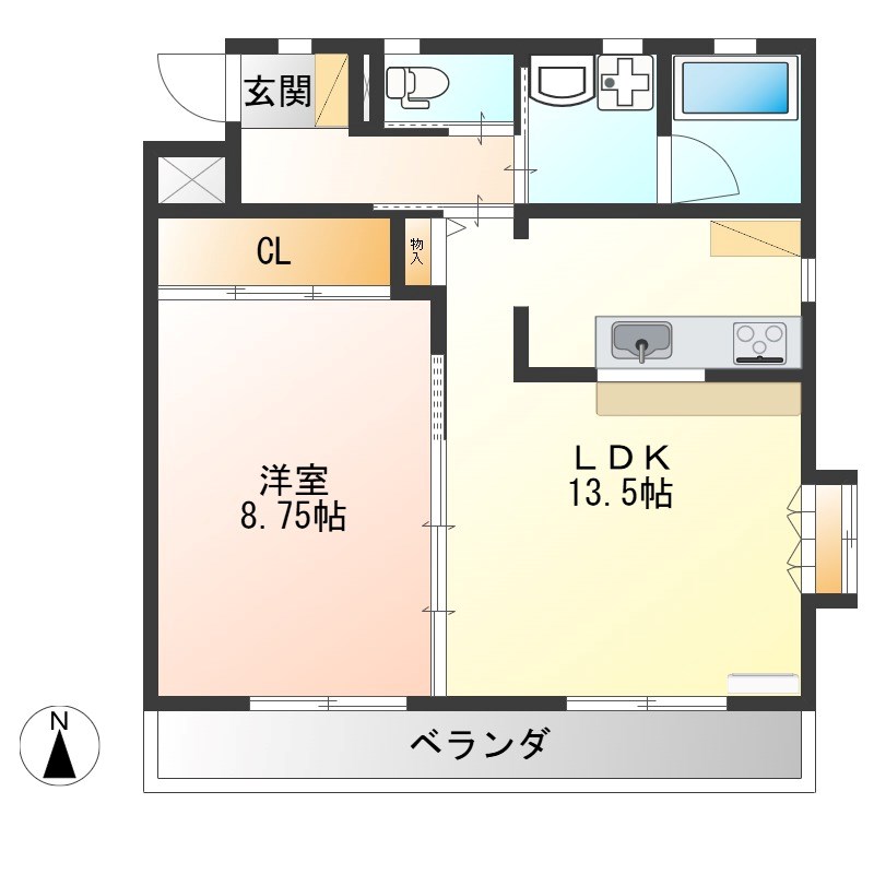 メゾンドMJ陽東 206号室 間取り