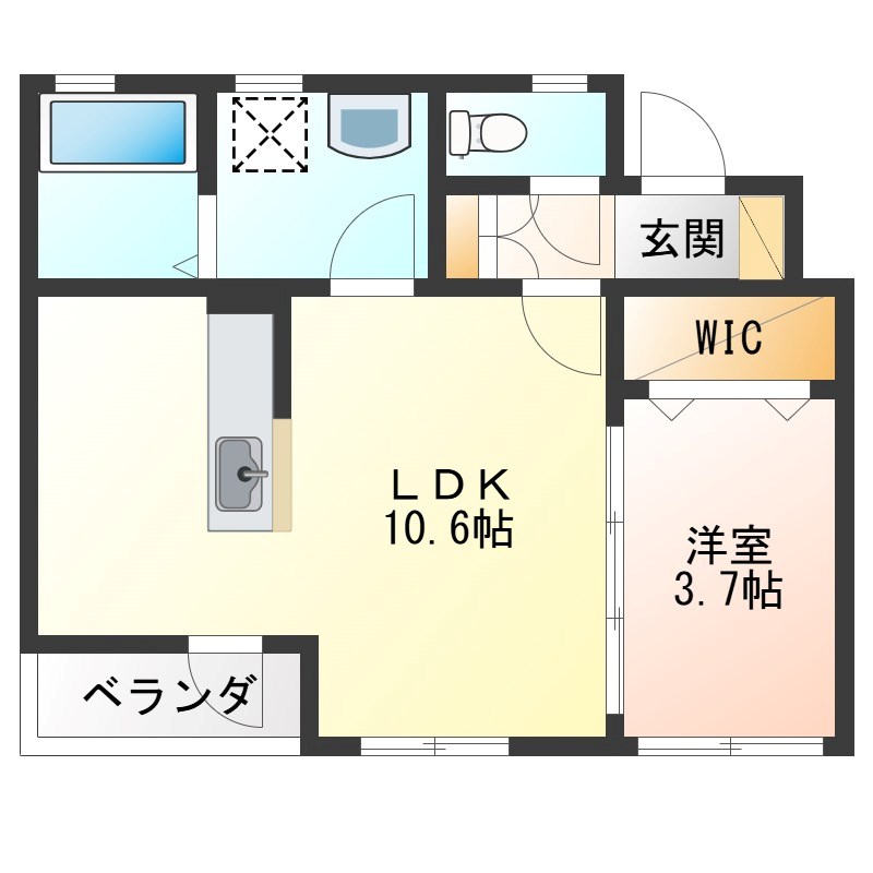 ブランシェット 106号室 間取り