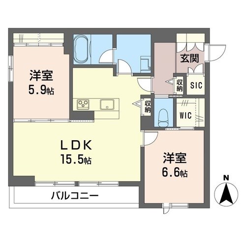 グランカストラ 202号室 間取り