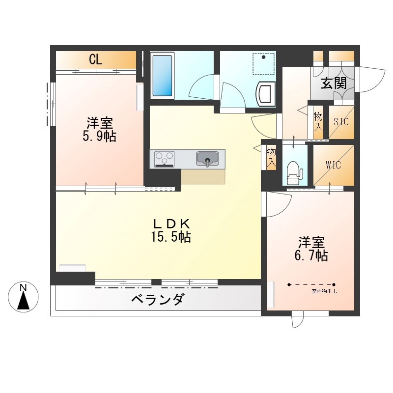 グランカストラ 302号室 間取り