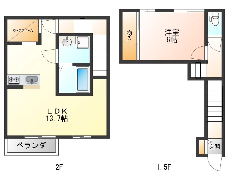 ビオリス 205号室 間取り