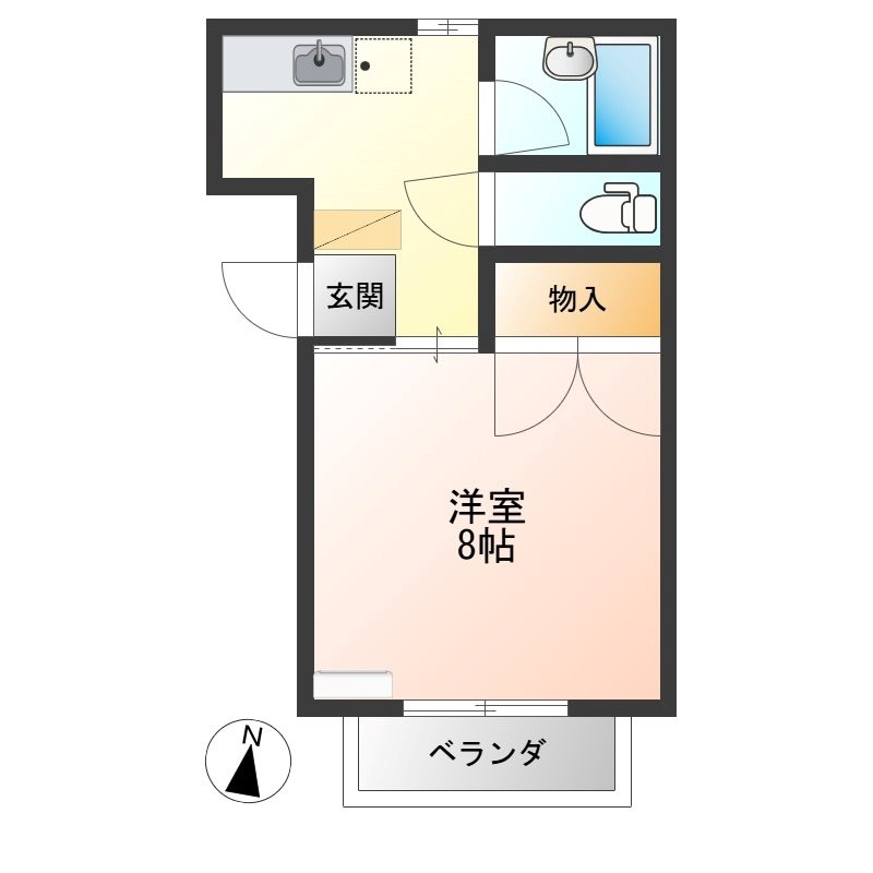 戸祭ハイツ 205号室 間取り