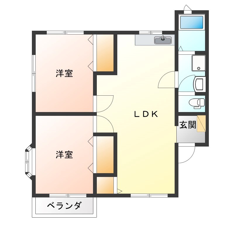 椿マンション 102号室 間取り