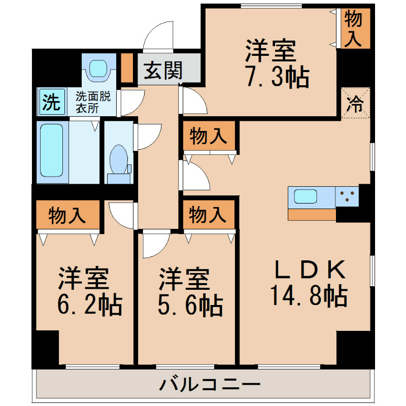 Bella Luce A  707号室 間取り