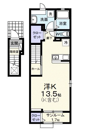 清原台３丁目アパートＢ 201号室 間取り