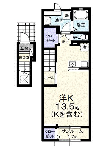 清原台３丁目アパートＢ 202号室 間取り