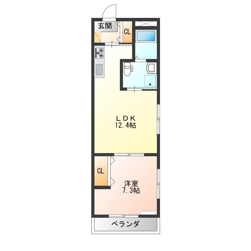 フロンティア 402号室 間取り