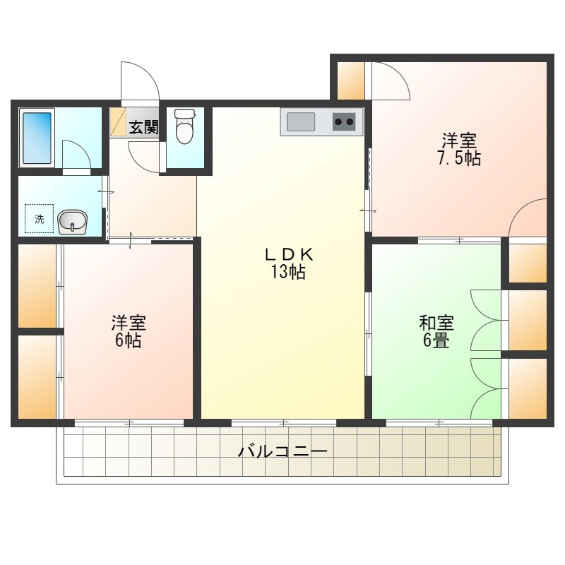 浅美マンション 202号室 間取り