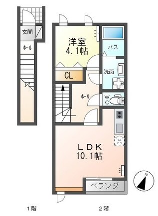 夢風花 202号室 間取り