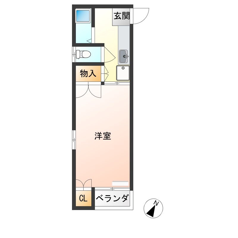 ドミトリー白樺 106号室 間取り