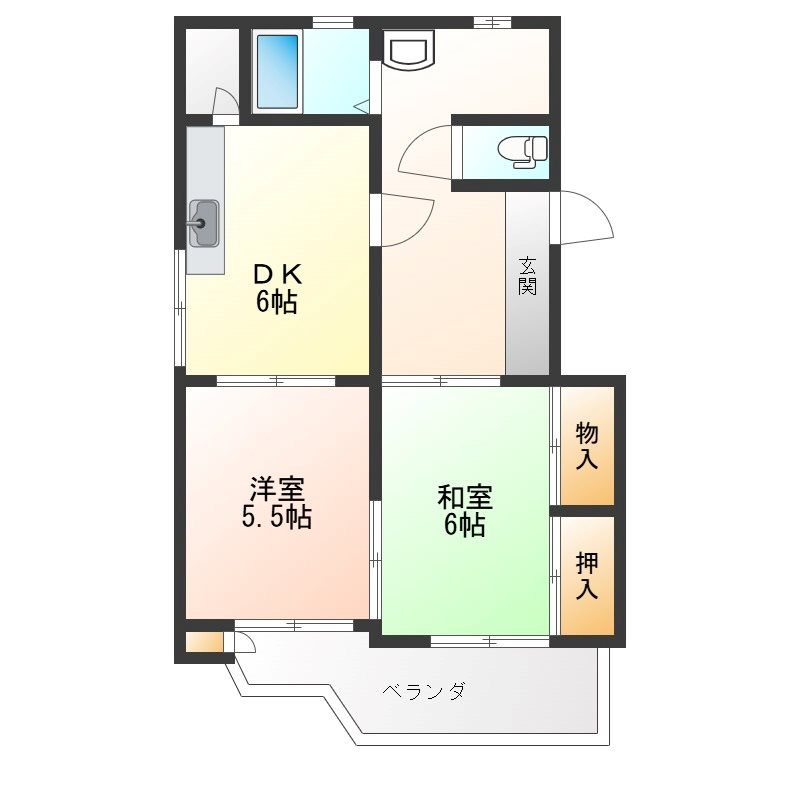 小山サンハイツ 112号室 間取り