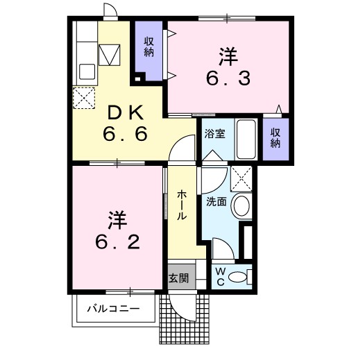 イマージュハイツＢ 102号室 間取り