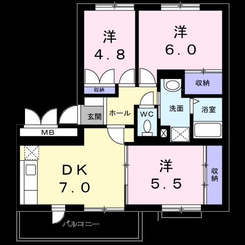 アビタシオンふじみＡ 201号室 間取り