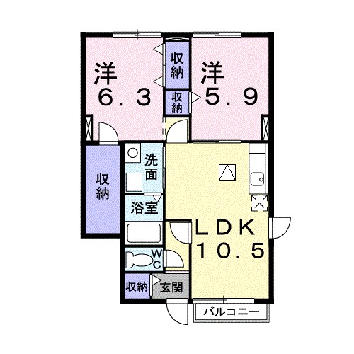 シンセーロ 104号室 間取り