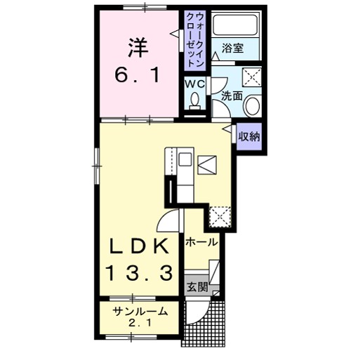 ブルースター　城東Ｂ 101号室 間取り