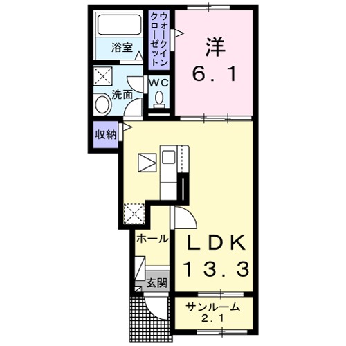 ブルースター　城東Ｂ 102号室 間取り