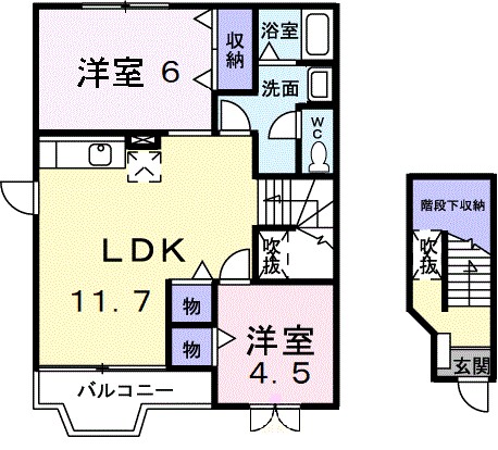 メルベーユＡ 201号室 間取り