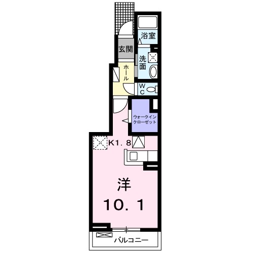 リードスクリーンＢ 102号室 間取り