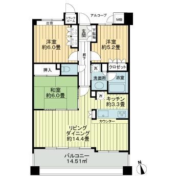 サーパス今泉第３ 8F号室 間取り