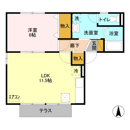 ベリーコート 103号室 間取り