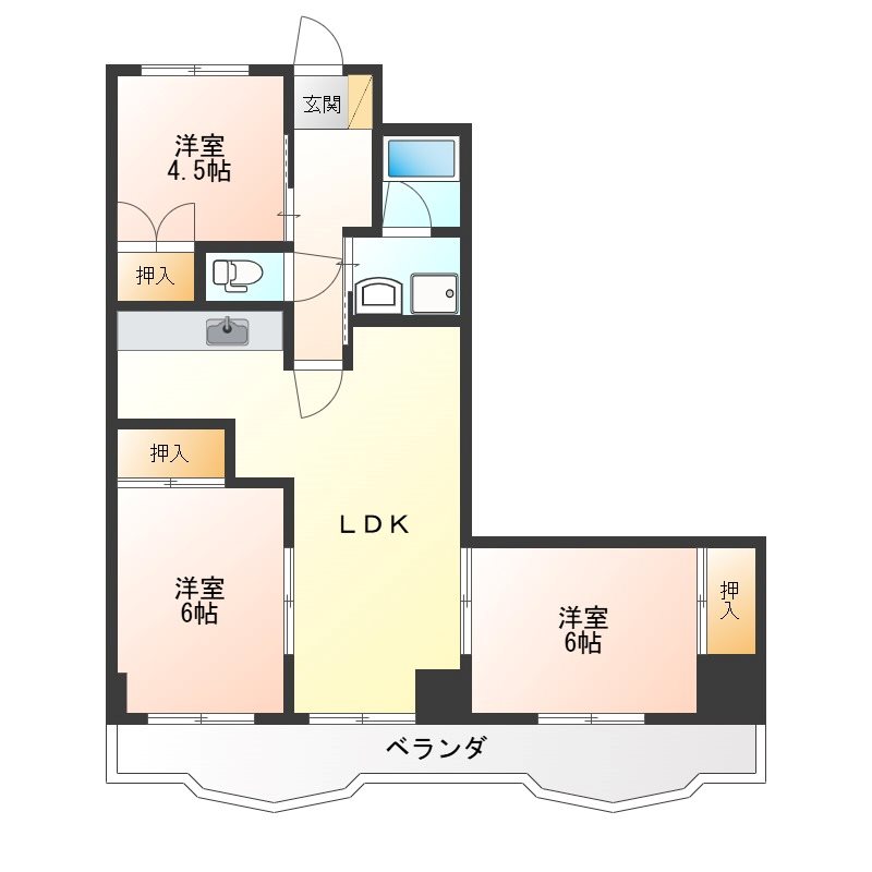 コンフォートヴィラⅠ 205号室 間取り