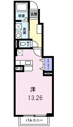 エスポワールステラＣ 102号室 間取り