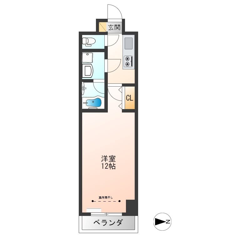 サンライズ宇都宮 607号室 間取り